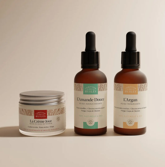 huiles et crèmes naturelles pour peau sensible